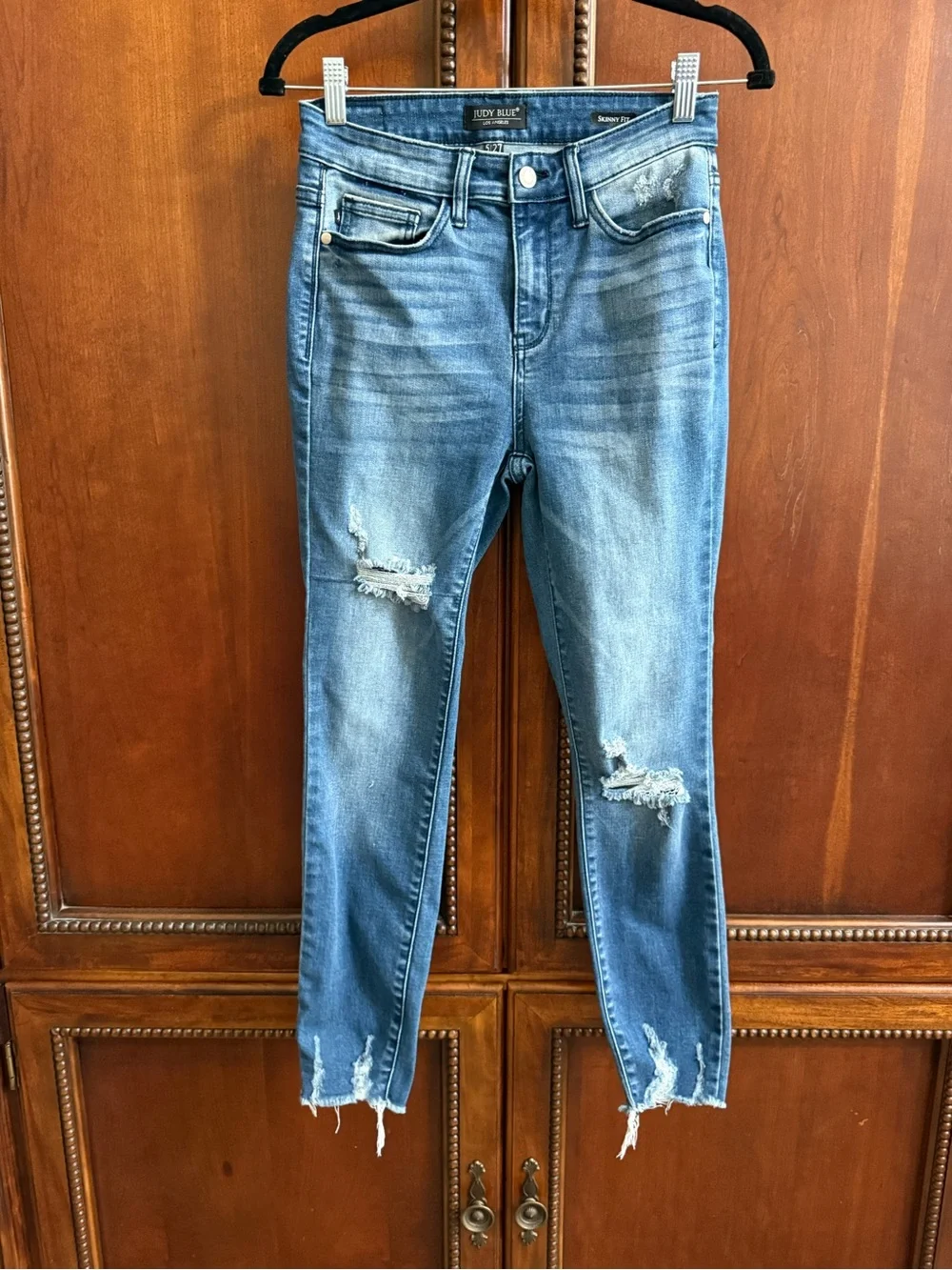 Judy Blue Light Blue Distressed Skinny Jeans